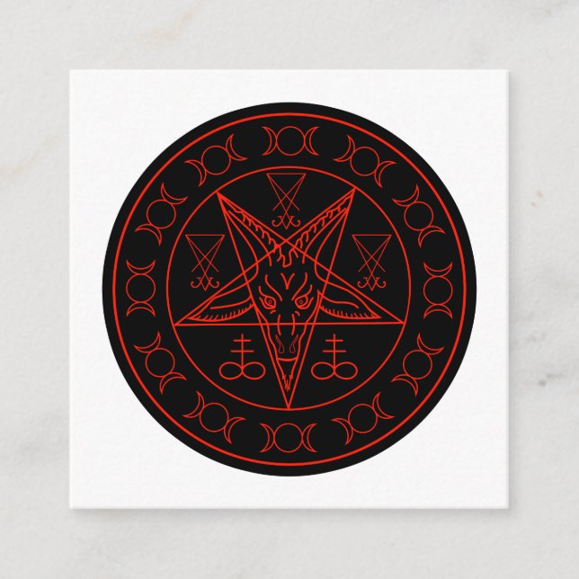 Sigil av baphomet triple måne och sigil av lucifer tilläggskort (Framsida)