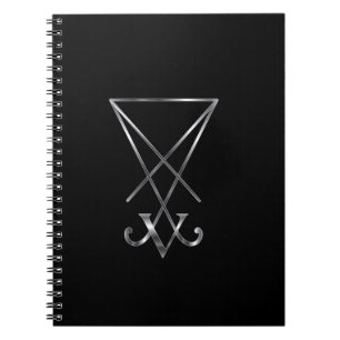 Sigil av det Lucifer- A symbolet av satanism Anteckningsbok Med Spiral