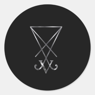 Sigil av det Lucifer- A symbolet av satanism Runt Klistermärke