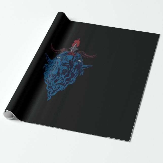 Sigil of Baphomet goat of Mendes Satan Mörk Goth Presentpapper (Utrullad)