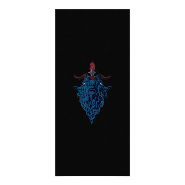 Sigil of Baphomet goat of Mendes Satan Mörk Goth Reklamkort (Framsidan)