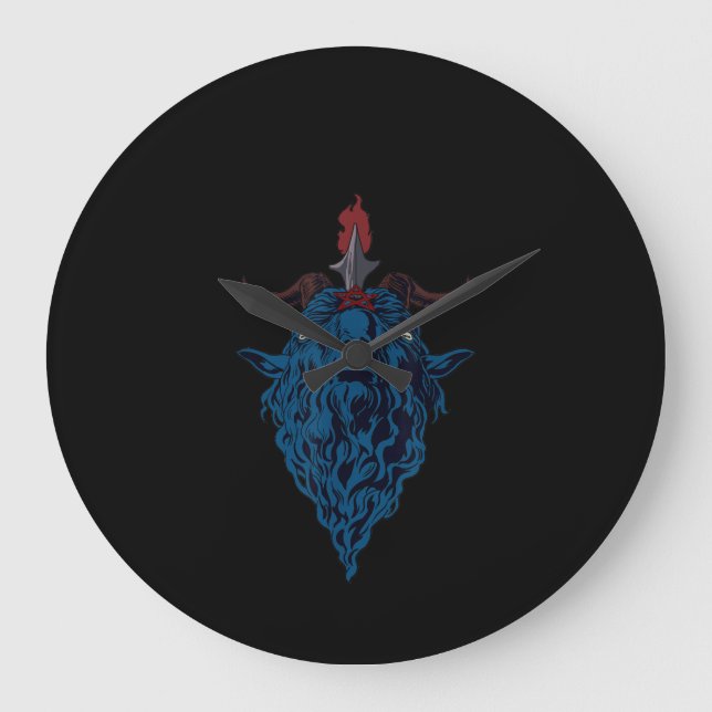 Sigil of Baphomet goat of Mendes Satan Mörk Goth Stor Klocka (Framsida)