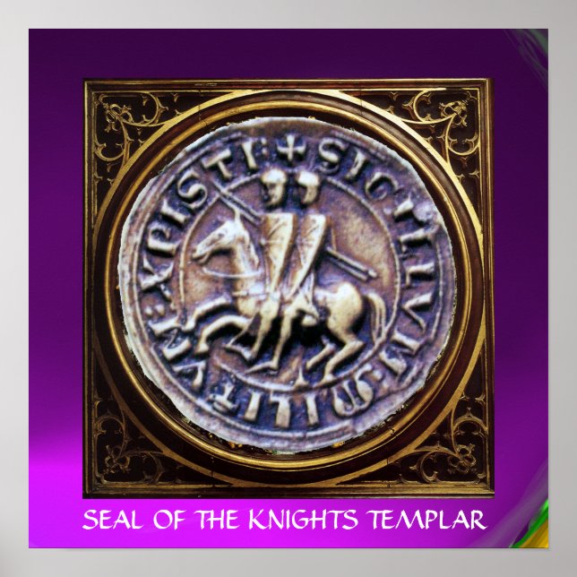 SIGILL AV TEMPLARORDEN lila ädelsten Poster (Framsidan)