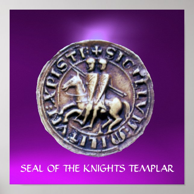 SIGILL AV TEMPLARORDEN lila ädelsten Poster (Framsidan)