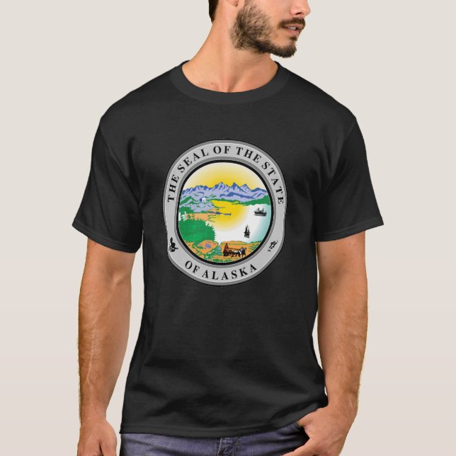 Sigill för Alaska State USA T-Shirt (Framsida)