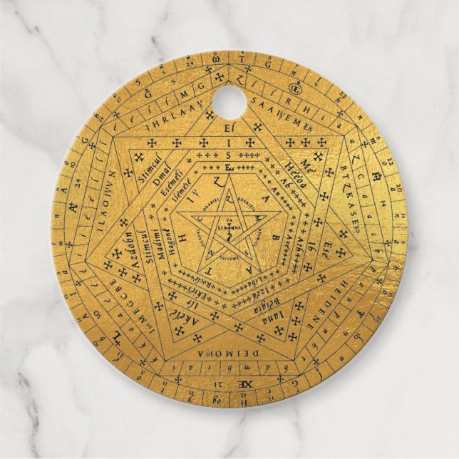 Sigillum Dei Seal of God Angelic John Dee Diagram Gåvor Etiketter (Framsida)