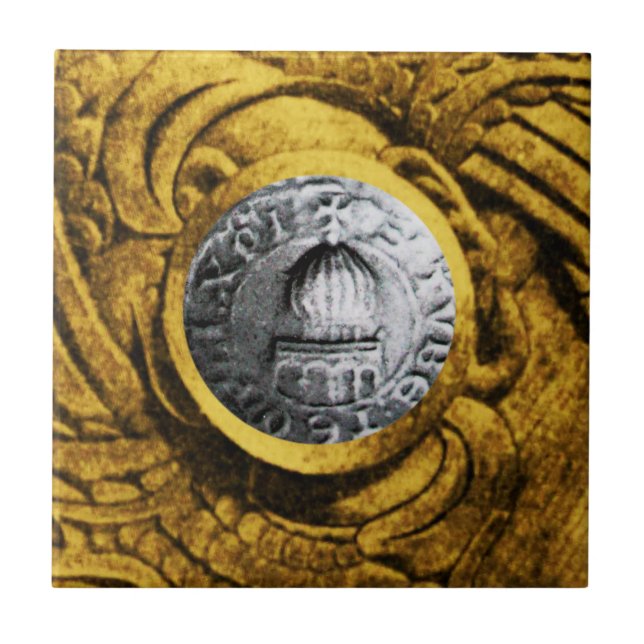 SIGILLUM TEMPLARIOHERRARNA KAKELPLATTA (Framsidan)