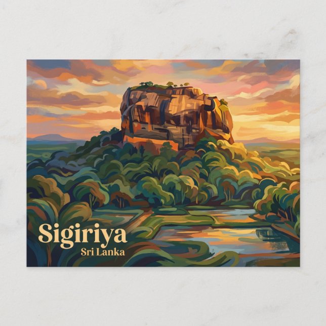Sigiriya klippfästning Sri Lanka Vykort (Framsida)