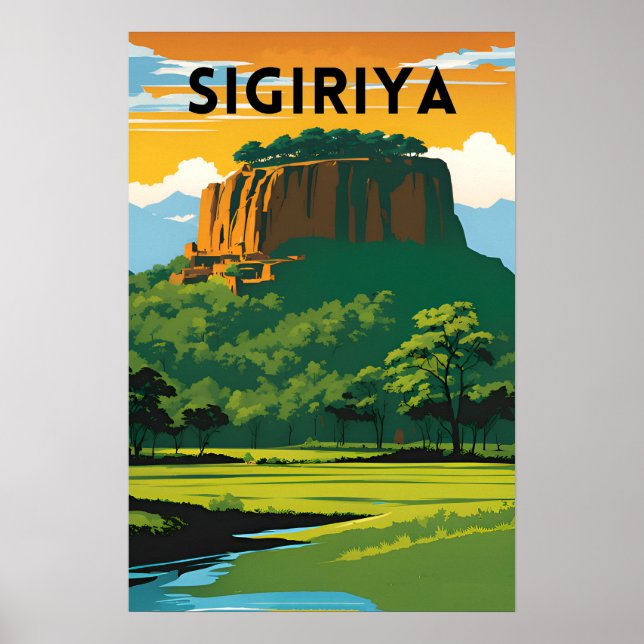 Sigiriya Minimal Travel Poster (Framsidan)