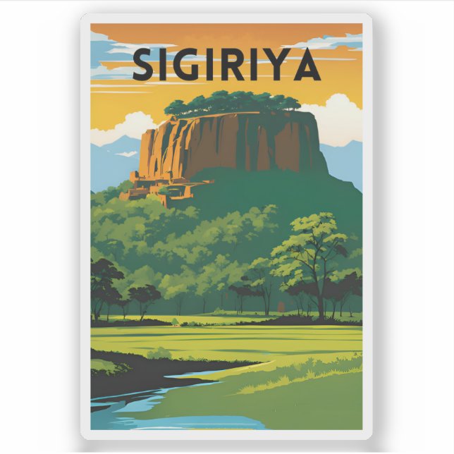 Sigiriya Minimal Travel Poster Klistermärken (Framsida)