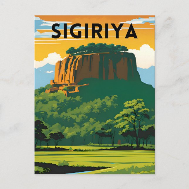Sigiriya Minimal Travel Poster Vykort (Framsida)