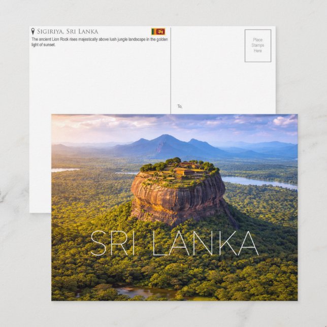 Sigiriya, Sri Lanka Resebrev vykort (Fram/baksida)