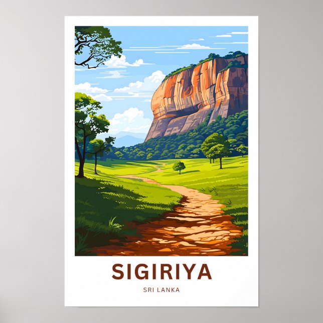 Sigiriya Sri Lanka Travel Skriv ut Poster (Framsidan)