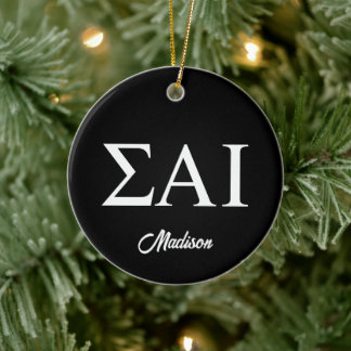 Sigma Alpha Iota grekiska bokstäver Julgransprydnad Keramik