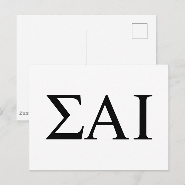 Sigma Alpha Iota grekiska bokstäver Vykort (Fram/baksida)