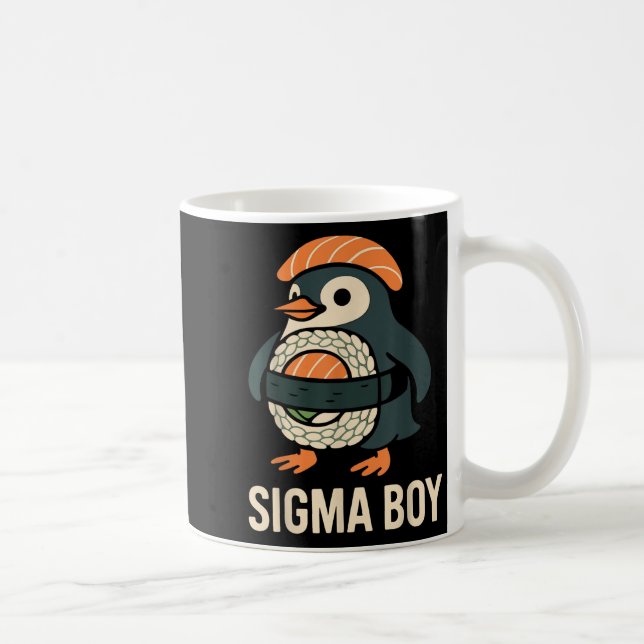 Sigma Boy Italiano Brainrot Funny Meme Penguin Kaffemugg (Höger)