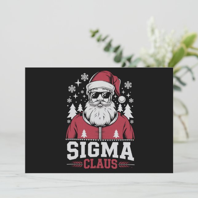 Sigma Claus Cool Santa Christmas Rizz Rizzler Meme Julkort (Stående Fram)