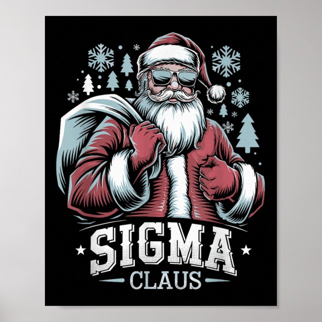 Sigma Claus Cool Santa Funny Christmas Rizz Rizzle Poster (Framsidan)