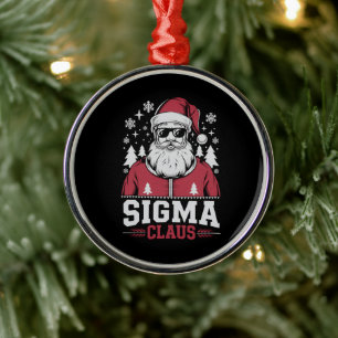 Sigma Claus Cool Tomte Jul Rizz Rizzler Meme Julgransprydnad Metall