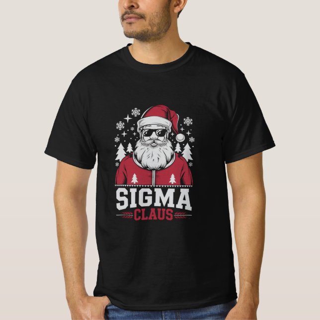 Sigma Claus Cool Tomte Jul Rizz Rizzler Meme T Shirt (Framsida)