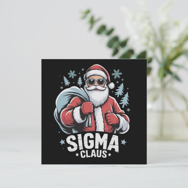 Sigma Claus Cool Tomte Rolig Jul Rizz Rizzler Julkort (Stående Fram)