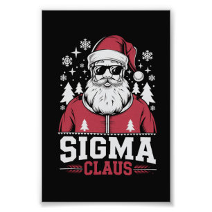Sigma Claus Coola Santa jul Rizz Rizzler Meme Fototryck
