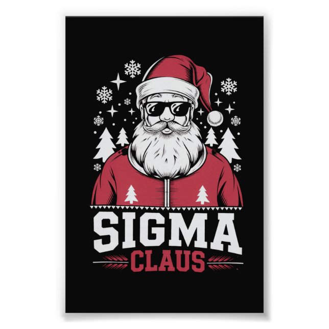 Sigma Claus Coola Santa jul Rizz Rizzler Meme Fototryck (Framsidan)