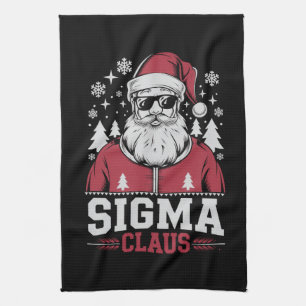 Sigma Claus Coola Santa jul Rizz Rizzler Meme Kökshandduk
