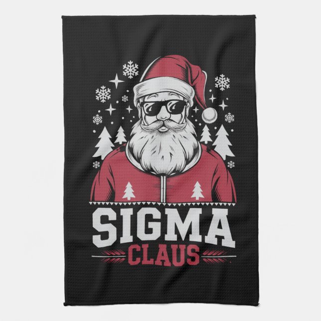 Sigma Claus Coola Santa jul Rizz Rizzler Meme Kökshandduk (Vertikal)