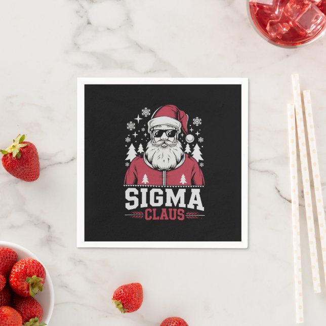 Sigma Claus Coola Santa jul Rizz Rizzler Meme Pappersservett (Insitu)