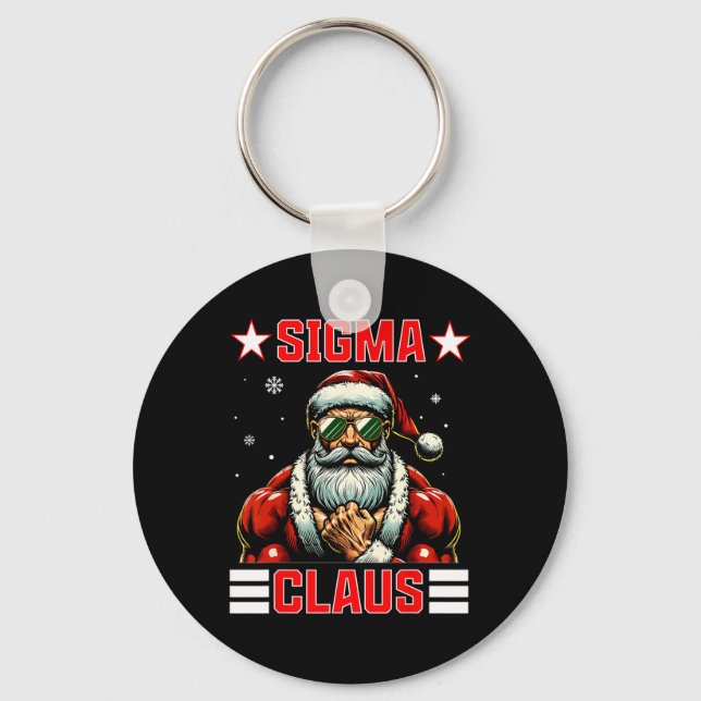 Sigma Claus Funny Christmas Santa Rizz Middle Scho Nyckelring (Framsida)