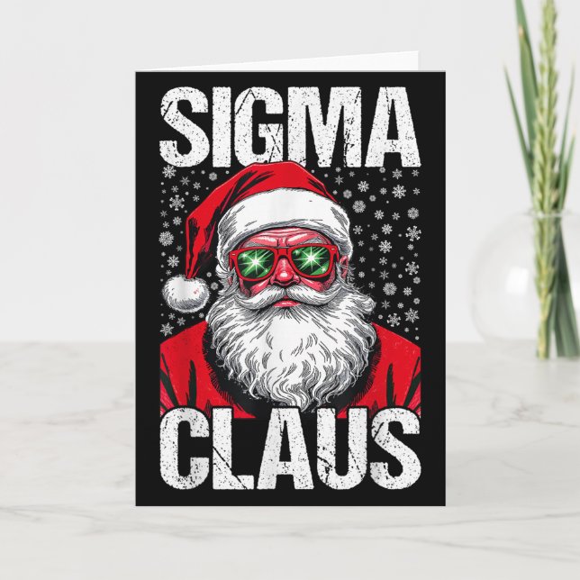 Sigma Claus Santa Funny Christmas Rizz Male For Bo Kort (Framsida)