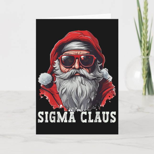 Sigma Claus Santa Funny Christmas Rizz Meme Xmas _ Kort (Framsida)