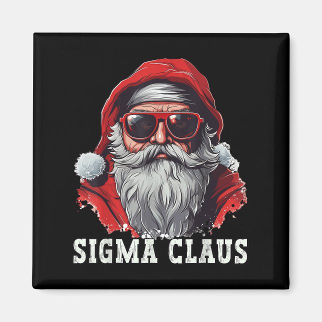 Sigma Claus Tomte Roligt Jul Rizz Meme Xmas _ Magnet (Framsidan)