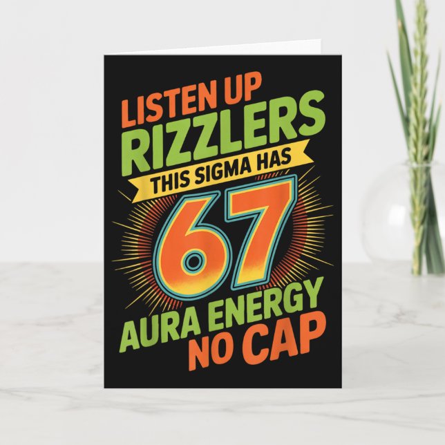 Sigma Har 67 Aura Nummer 67:e Aura Odling Glass Kort (Framsida)