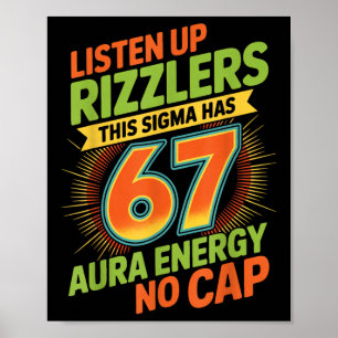 Sigma Har 67 Aura Nummer 67:e Aura Odling Glass Poster