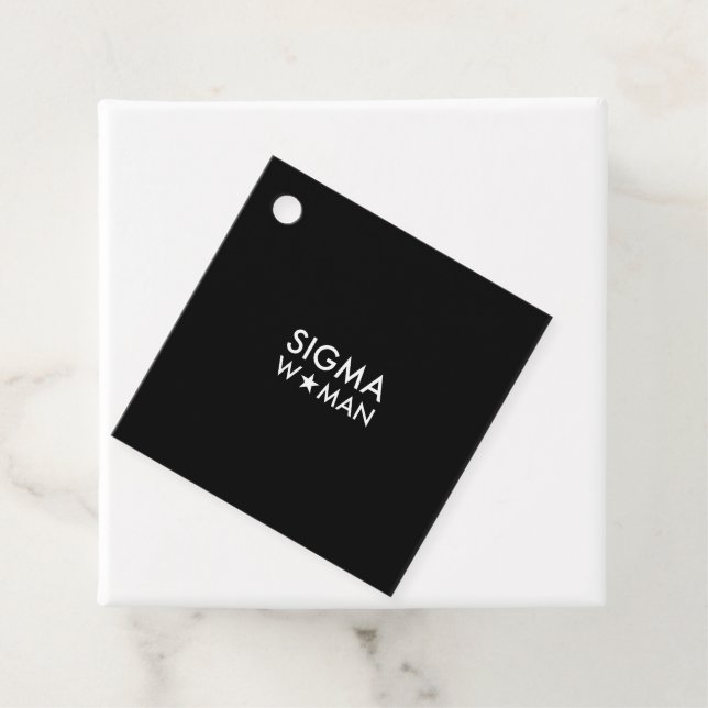 Sigma Kvinnas Mentalitet Statement Svart Gåvor Etiketter (På plats)