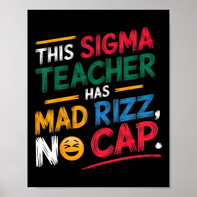 Sigma-läraren har mad Rizz Poster (Framsidan)