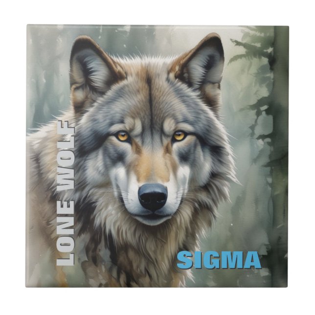 Sigma Male Lone Varg Kakelplatta (Framsidan)