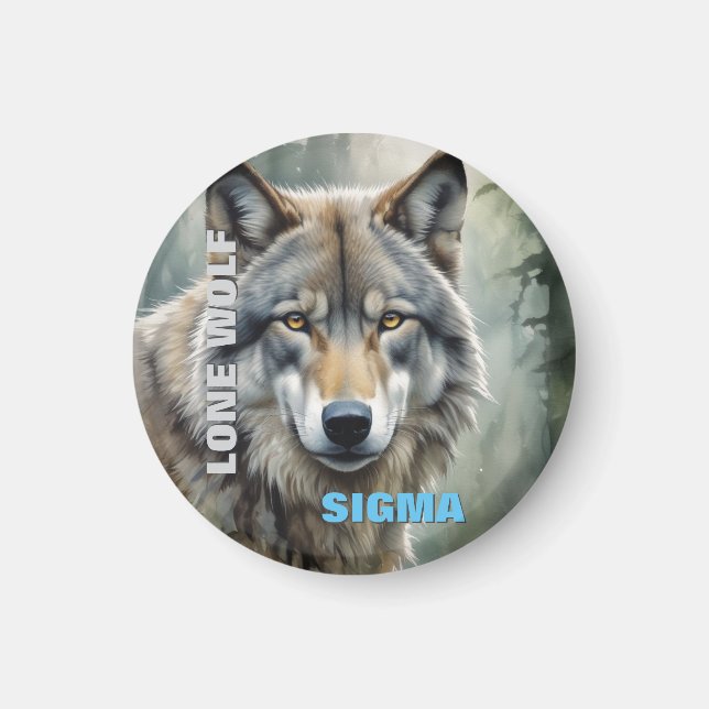 Sigma Male Lone Varg Magnet (Framsidan)