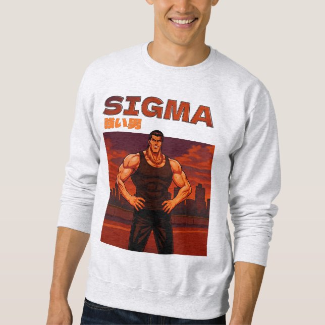 Sigma stark man lång ärmad tröja (Framsida)