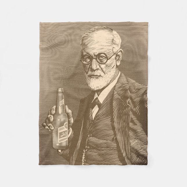 Sigmund Freud Blankett Fleecefilt (Framsidan)