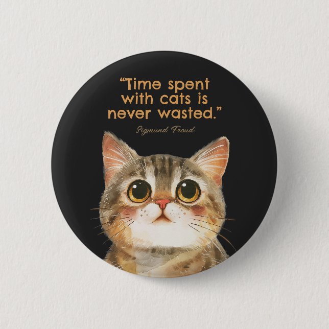 Sigmund Freud Cat Quote Button Knapp (Framsida)