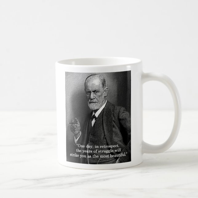 Sigmund Freud "en dag.", citationsteckenmugg Kaffemugg (Höger)