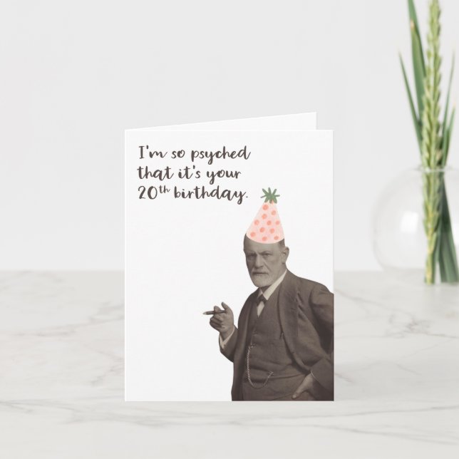 Sigmund Freud Funny 20:e födelsedagspsykologi Kort (Framsida)