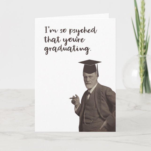 Sigmund Freud Funny Psyched Studenten Kort (Framsida)