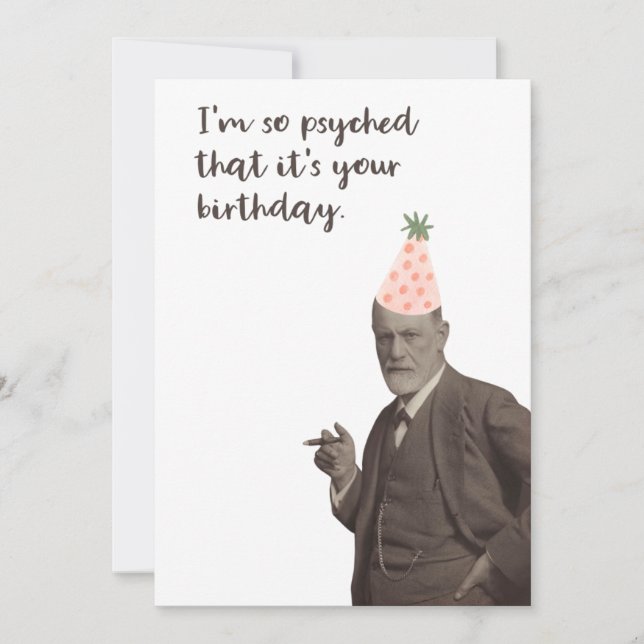 Sigmund Freud Funny Psychology Birthday Kort (Framsida)