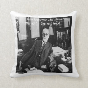 Sigmund Freud & Katt Citat Kuddcover Kudde