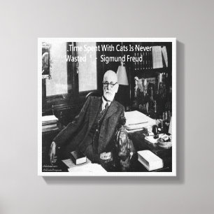 Sigmund Freud och hans fina Berömd Kat-utskrift Canvastryck