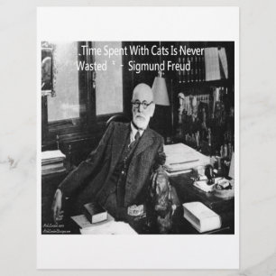 Sigmund Freud på hans kontor & Roligt kattcitat